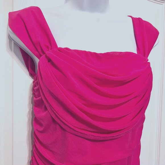 PrettyGarden Fashion/Casual-Pink (Rose Red) Off Shoulder-Rushed Fitted Mini-Smal - Picture 5 of 16